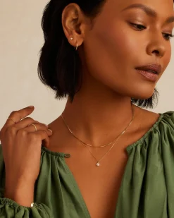 gorjana Classic Diamond Pear Necklace 14k Solid Gold Clearance