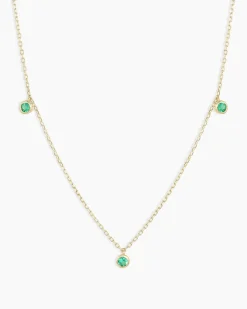gorjana Classic Emerald Trio Necklace 14k Solid Gold Outlet