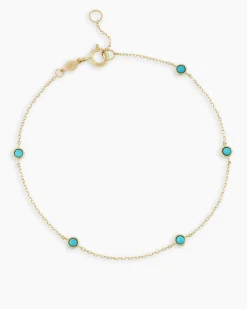 gorjana Classic Five Turquoise Bracelet 14k Solid Gold Sale