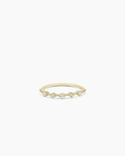 gorjana Cluster White Topaz Ring 14k Solid Gold Outlet