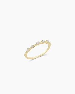 gorjana Cluster White Topaz Ring 14k Solid Gold Outlet