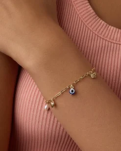 gorjana Connection Mini Charm Bracelet 18k Gold Plated Online
