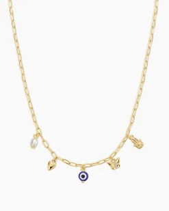 gorjana Connection Mini Charm Necklace 18k Gold Plated Fashion