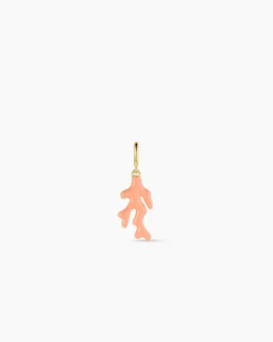 gorjana Coral Parker Charm 18k Gold Plated, Coral Enamel Outlet
