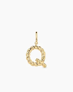 gorjana Crew Alphabet Statement Charm 18k Gold Plated Clearance