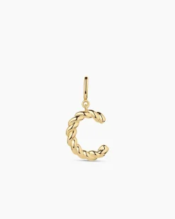 gorjana Crew Alphabet Statement Charm 18k Gold Plated Clearance