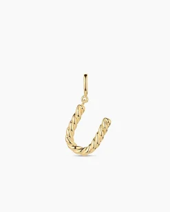 gorjana Crew Alphabet Statement Charm 18k Gold Plated Clearance