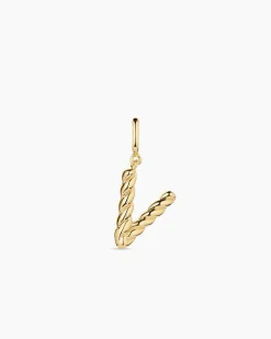 gorjana Crew Alphabet Statement Charm 18k Gold Plated Clearance