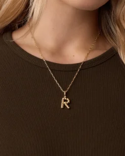 gorjana Crew Alphabet Statement Charm 18k Gold Plated Clearance