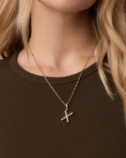 gorjana Crew Alphabet Statement Charm 18k Gold Plated Clearance