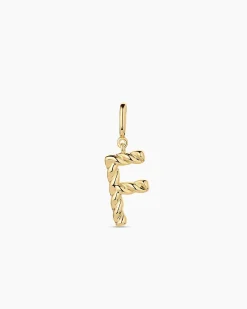 gorjana Crew Alphabet Statement Charm 18k Gold Plated Clearance