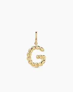 gorjana Crew Alphabet Statement Charm 18k Gold Plated Clearance