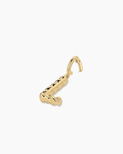 gorjana Crew Alphabet Statement Charm 18k Gold Plated Clearance