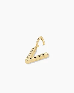gorjana Crew Alphabet Statement Charm 18k Gold Plated Clearance