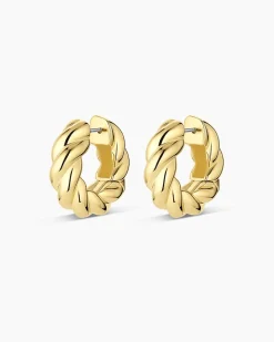 gorjana Crew Helium Hoops 18k Gold Plated Hot