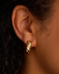 gorjana Crew Helium Hoops 18k Gold Plated Hot