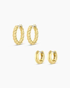 gorjana Crew Hoop Set 18k Gold Plated Best