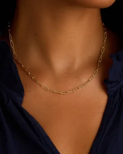 gorjana Crew Link Necklace 18k Gold Plated Clearance