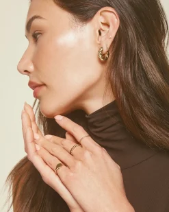 gorjana Crew Link Single Huggie 18k Gold Plated Clearance