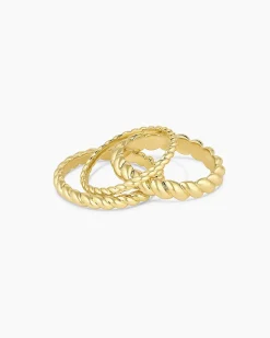 gorjana Crew Ring Set 18k Gold Plated Outlet