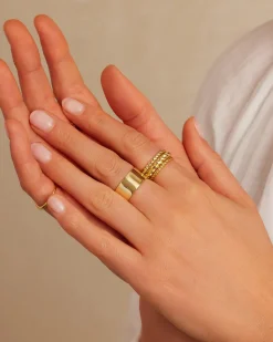 gorjana Crew Ring Set 18k Gold Plated Outlet