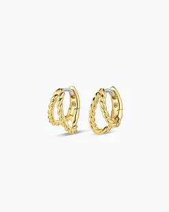gorjana Crew Split Huggies 18k Gold Plated Best