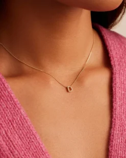 gorjana Diamond Alphabet Necklace 14k Solid Gold Hot