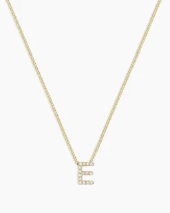 gorjana Diamond Alphabet Necklace 14k Solid Gold Hot