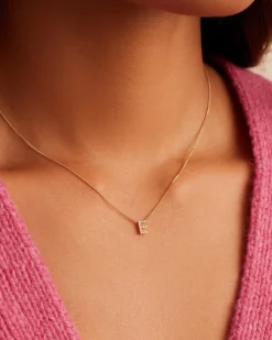 gorjana Diamond Alphabet Necklace 14k Solid Gold Hot