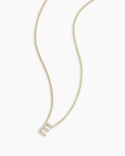 gorjana Diamond Alphabet Necklace 14k Solid Gold Hot