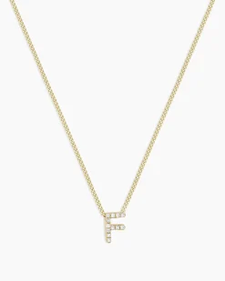 gorjana Diamond Alphabet Necklace 14k Solid Gold Hot