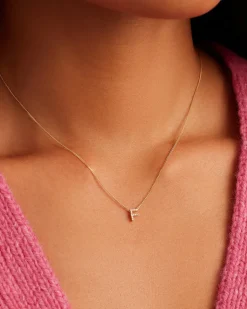 gorjana Diamond Alphabet Necklace 14k Solid Gold Hot