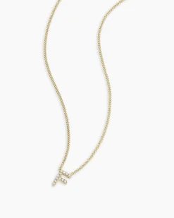 gorjana Diamond Alphabet Necklace 14k Solid Gold Hot