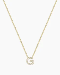 gorjana Diamond Alphabet Necklace 14k Solid Gold Hot