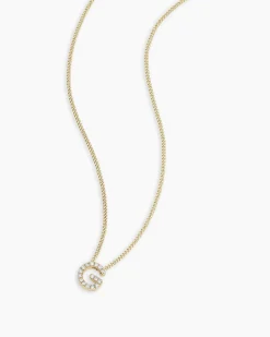 gorjana Diamond Alphabet Necklace 14k Solid Gold Hot