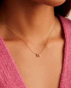 gorjana Diamond Alphabet Necklace 14k Solid Gold Hot