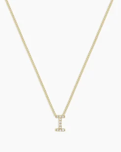 gorjana Diamond Alphabet Necklace 14k Solid Gold Hot