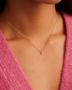 gorjana Diamond Alphabet Necklace 14k Solid Gold Hot