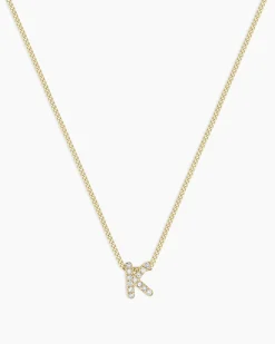 gorjana Diamond Alphabet Necklace 14k Solid Gold Hot