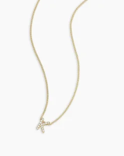 gorjana Diamond Alphabet Necklace 14k Solid Gold Hot