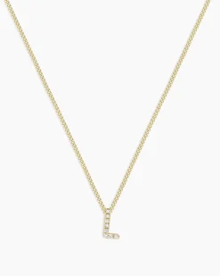 gorjana Diamond Alphabet Necklace 14k Solid Gold Hot