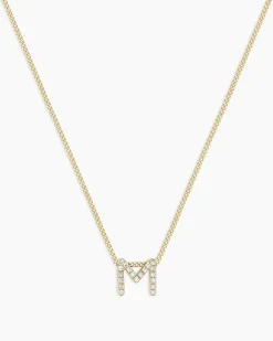 gorjana Diamond Alphabet Necklace 14k Solid Gold Hot