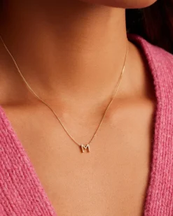 gorjana Diamond Alphabet Necklace 14k Solid Gold Hot