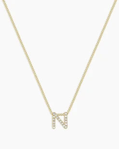 gorjana Diamond Alphabet Necklace 14k Solid Gold Hot