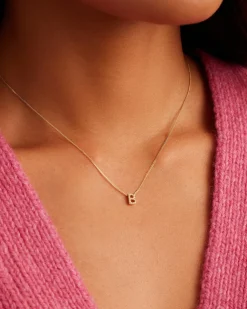 gorjana Diamond Alphabet Necklace 14k Solid Gold Hot