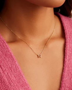 gorjana Diamond Alphabet Necklace 14k Solid Gold Hot