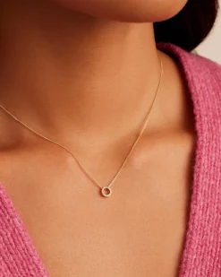 gorjana Diamond Alphabet Necklace 14k Solid Gold Hot