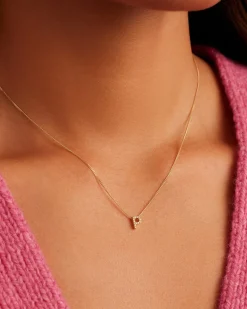 gorjana Diamond Alphabet Necklace 14k Solid Gold Hot