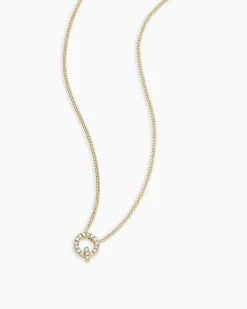 gorjana Diamond Alphabet Necklace 14k Solid Gold Hot
