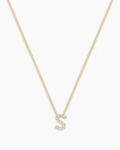 gorjana Diamond Alphabet Necklace 14k Solid Gold Hot